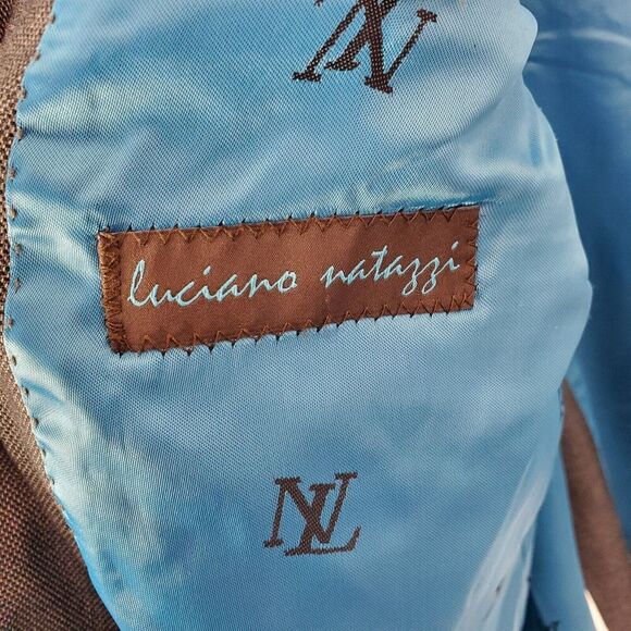 Luciano Natazzi Suit Mens 42R Blazer 36R Pants Gray Professional Interview - Picture 8 of 10